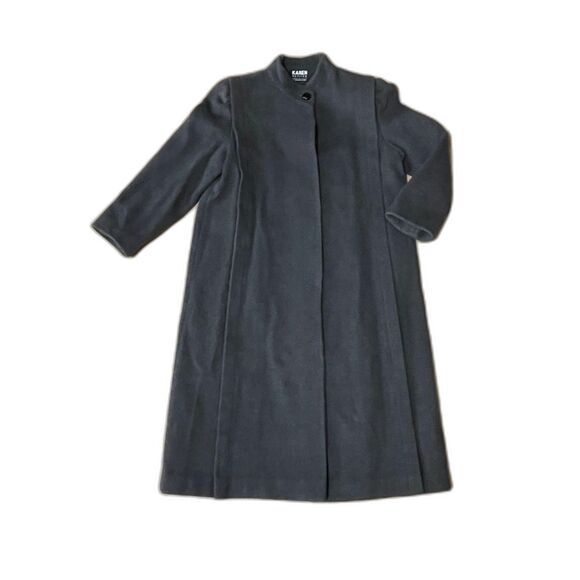 Karen Petites Gray Wool Cashmere Blend Long Coat Women’s Size 10P USA Made - Picture 2 of 14